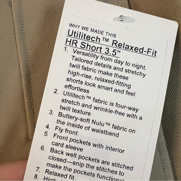 LULULEMON • NWT Utilitech relaxed fit high rise jeans shorts • size 12 - Picture 3 of 5